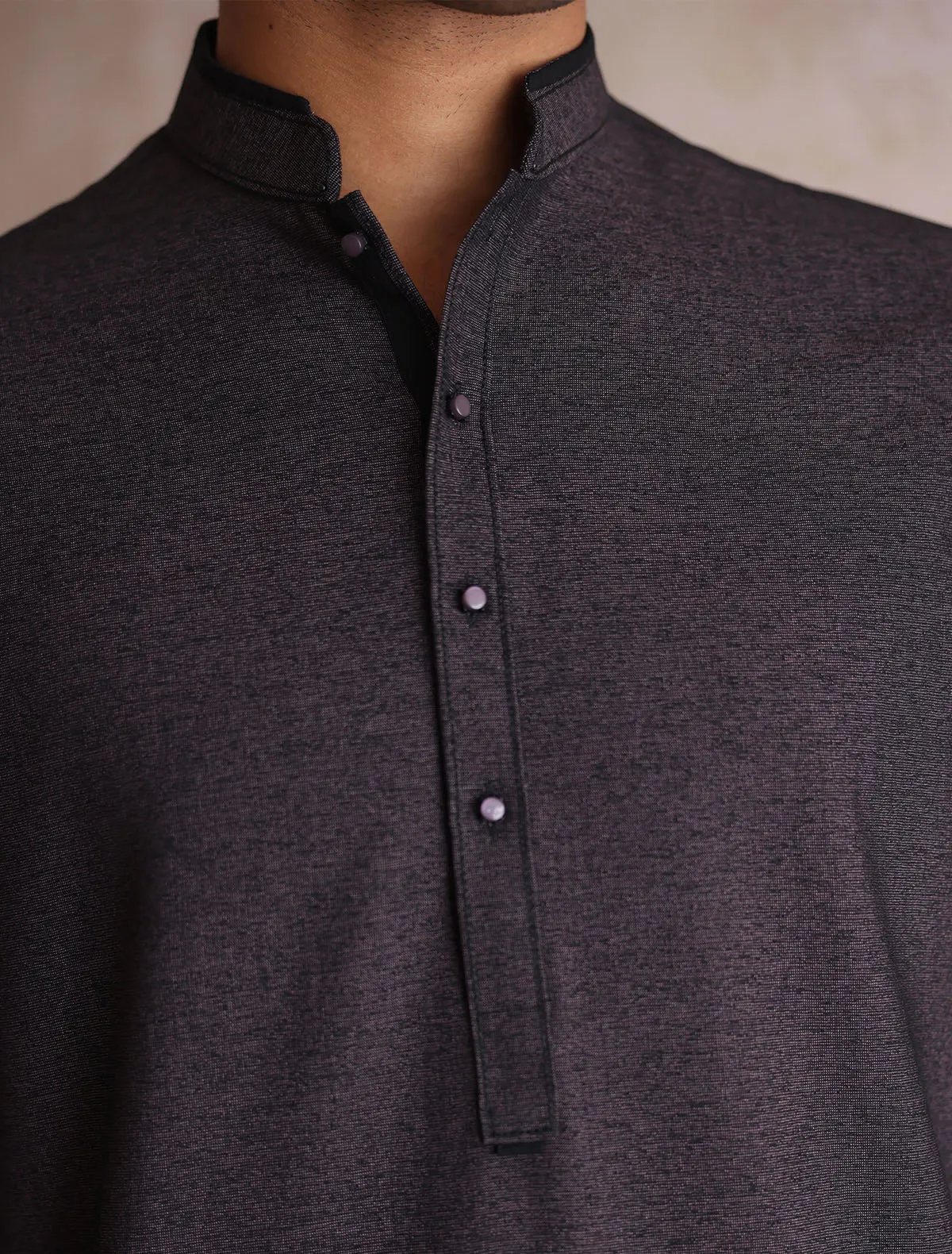 TWO TONE GRAY TEXTURED KURTA WITH MATCHING PAJAMA