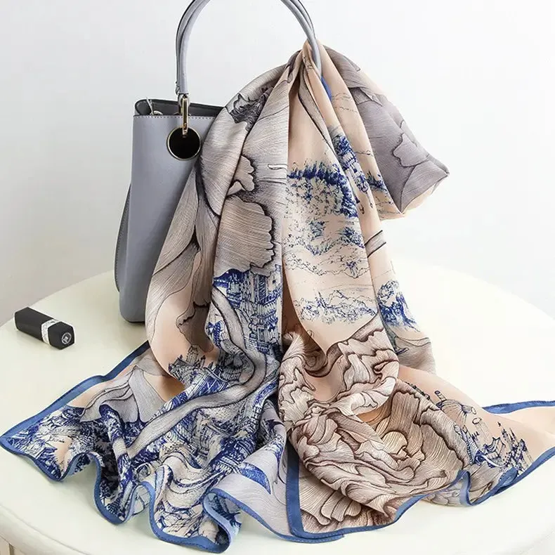 Unexpectedly Meet (Buqi Eryu) - Silk Shawl, Milan and Peking inspiration