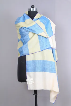 Utopia Check Strips Khadi And Zari Cashmere Stole