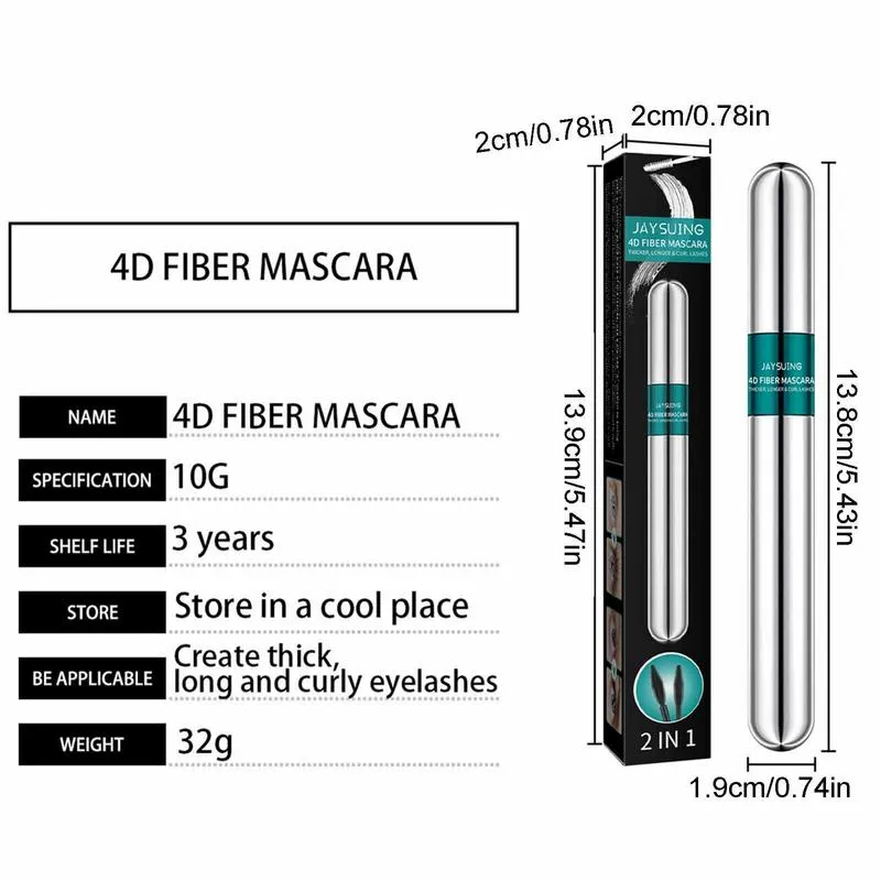 Volumizing Mascara 4D Thick And Curling Double-Effect Mascara Easy To Use Eye Makeup Tool For Longer Thicker Lashes