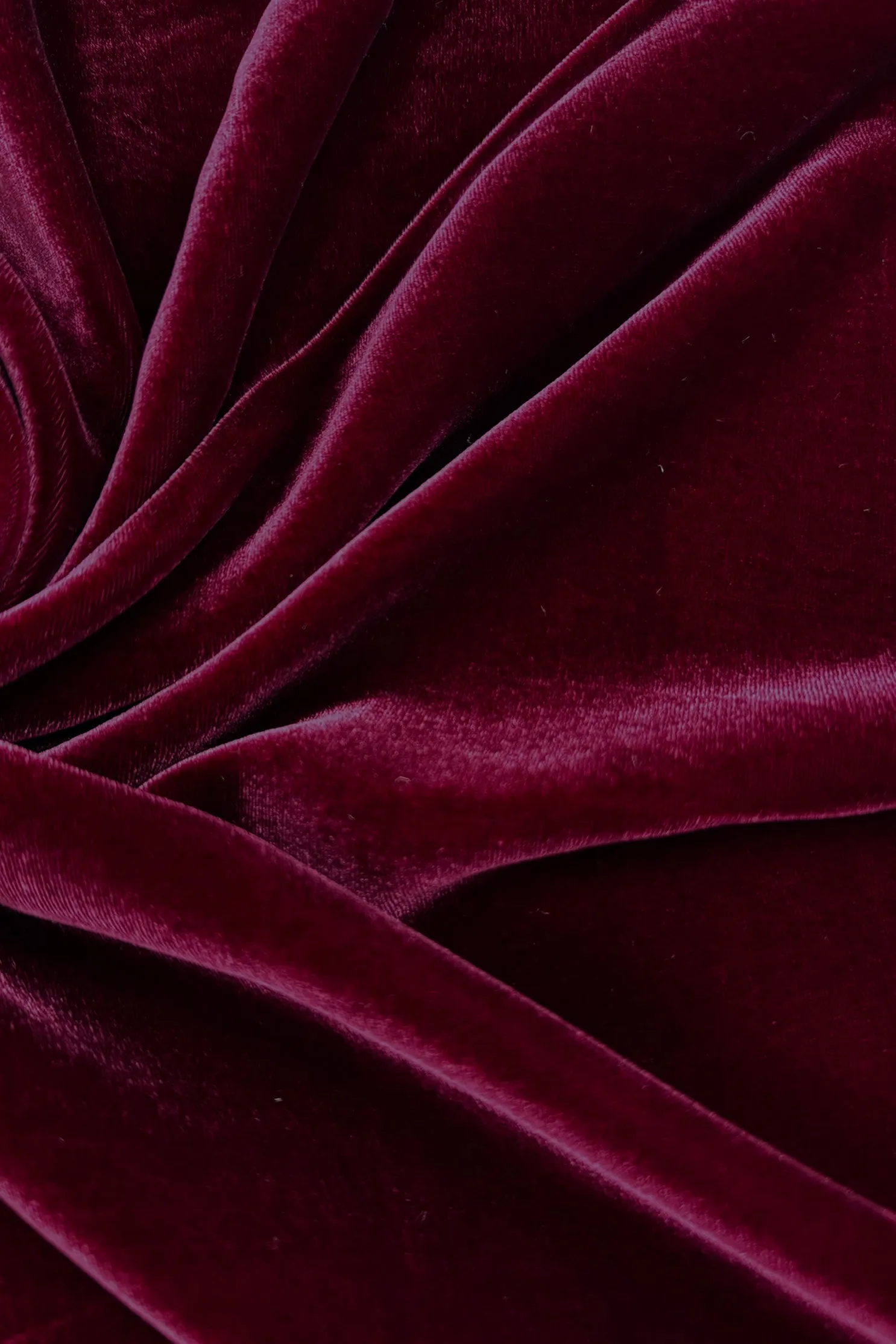 Wine Silk Rayon Velvet Fabric